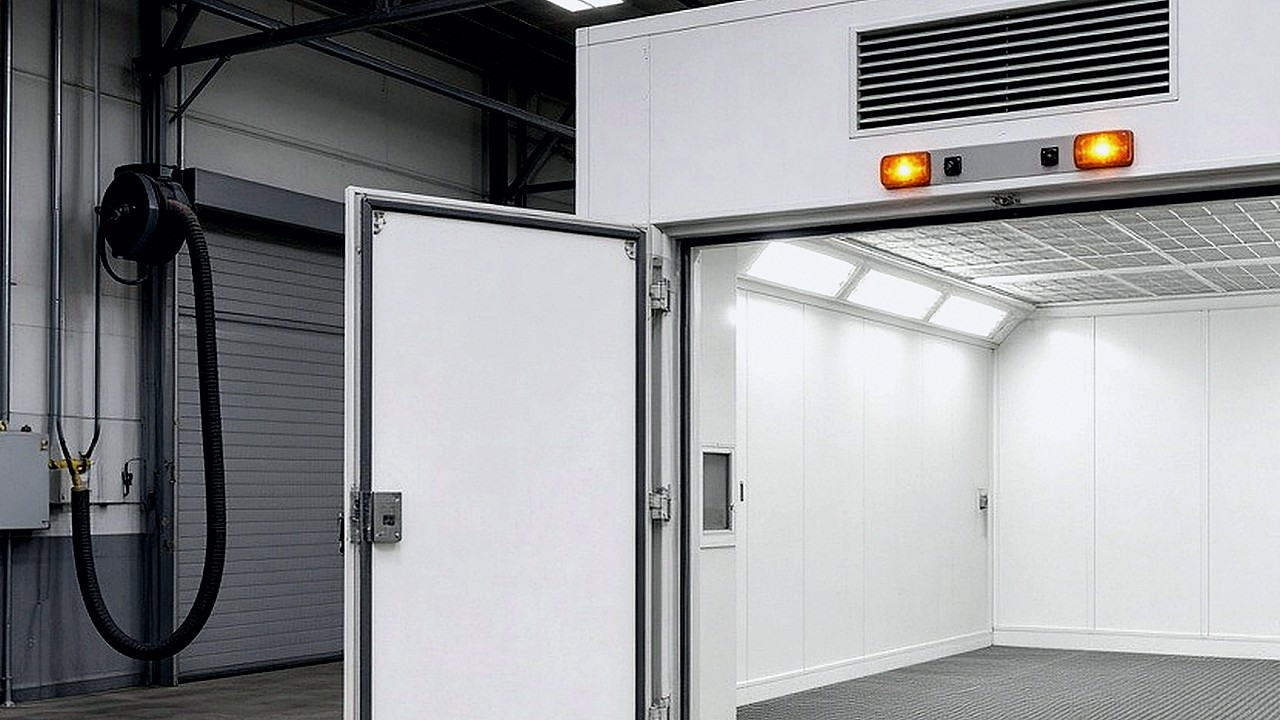 Panel p3 Lackierkabinenumgebung mit Temperatur- und Feuchtigkeitsmessgeräten