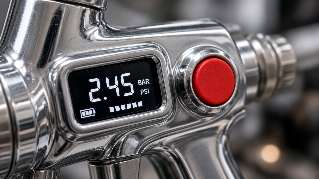 Macall Display p2 pdg: 2.45 BAR / psi, Batterieanzeige und Bedientaste