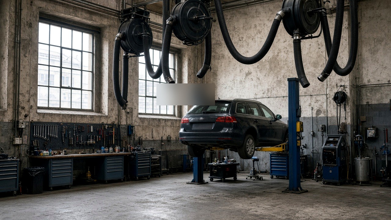 Absaugraum für Fahrzeuge
